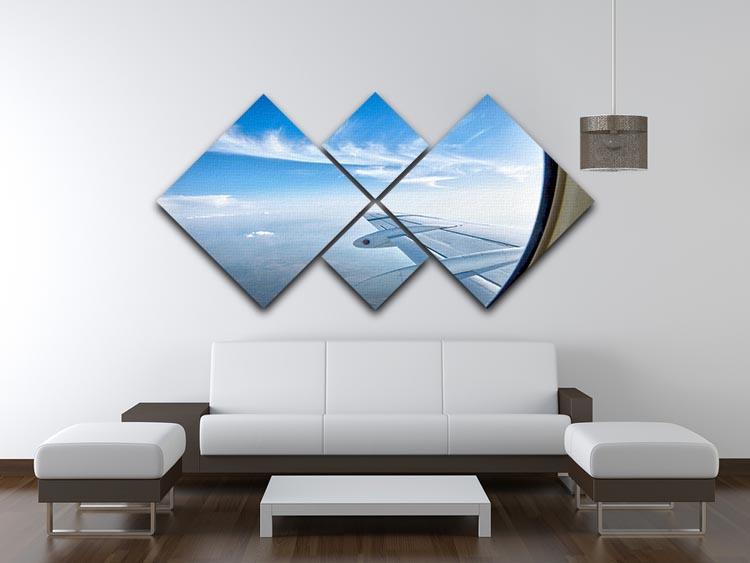 window aircraft during flight 4 Square Multi Panel Canvas - Canvas Art Rocks - 3