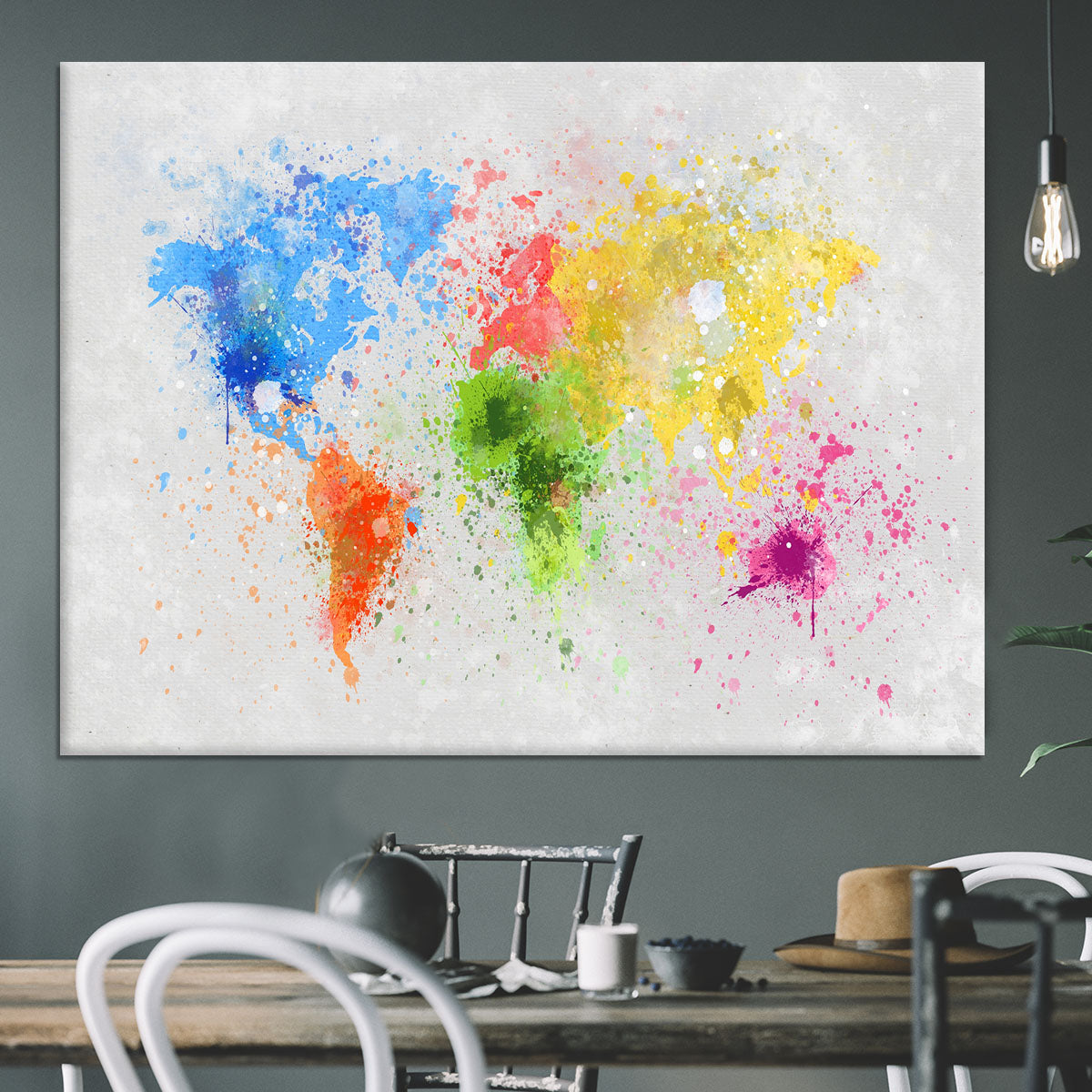 world map painting Canvas Print or Poster - Canvas Art Rocks - 3