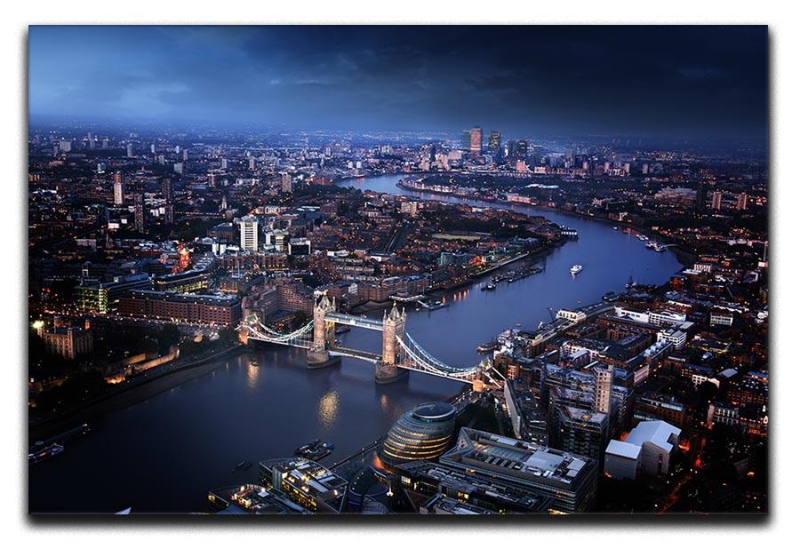 London aerial view with Tower Bridge canvas print for city-inspired wall art