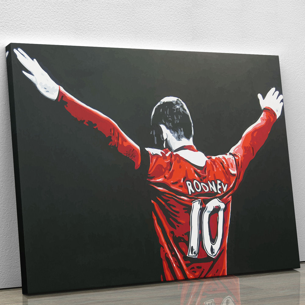 Football canvas print used as sports wall art for a fan games room