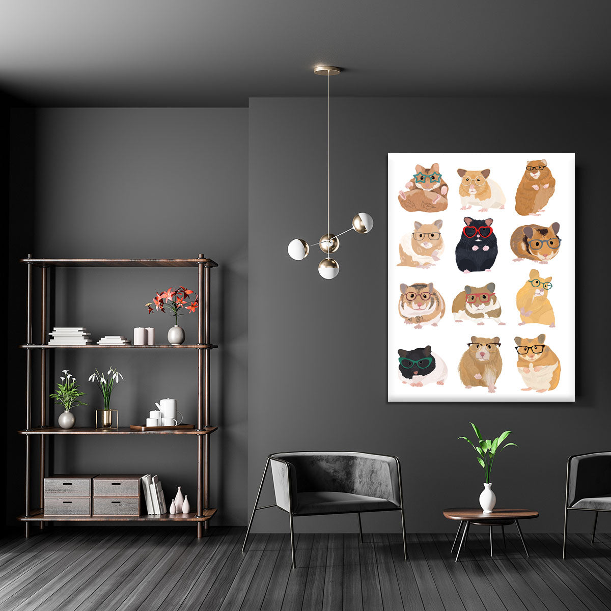 12 Hamsters In Glasses Canvas Print or Poster - 1x - 5