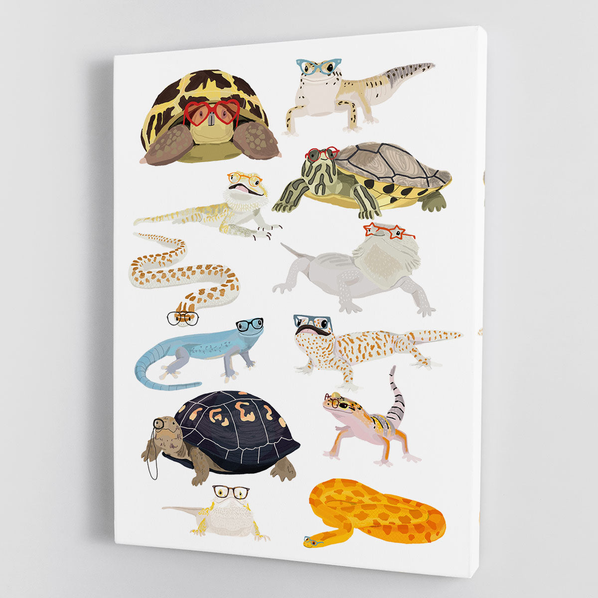 12 Reptiles In Glasses Canvas Print or Poster - 1x - 1