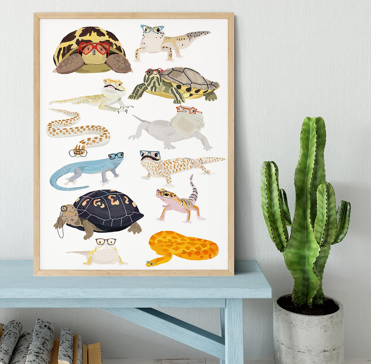 12 Reptiles In Glasses Framed Print - 1x - 4