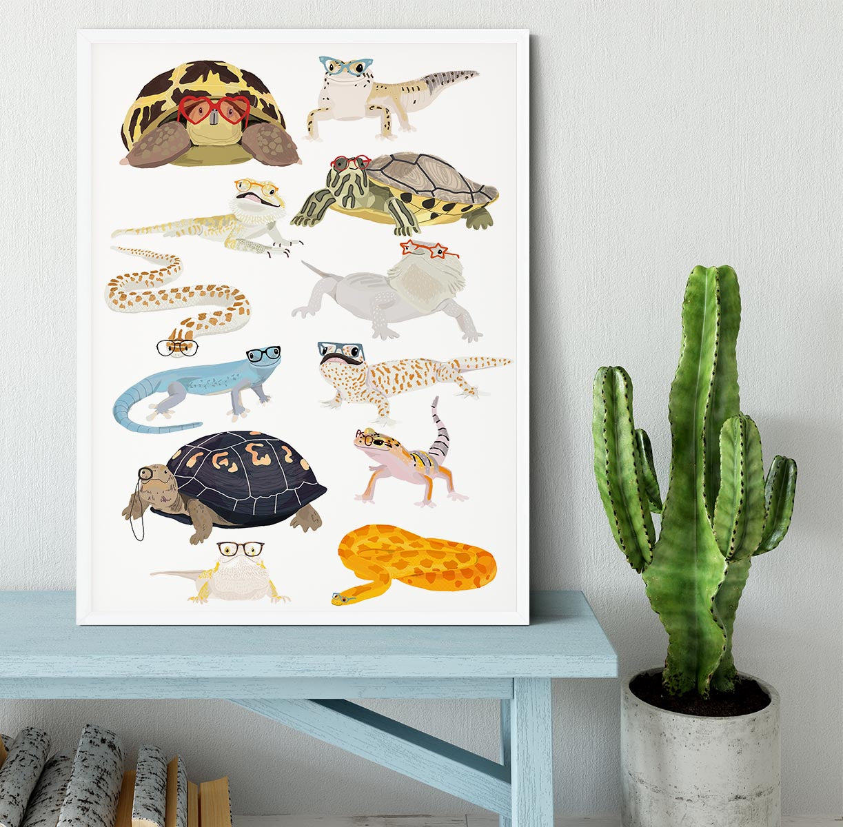 12 Reptiles In Glasses Framed Print - 1x -6