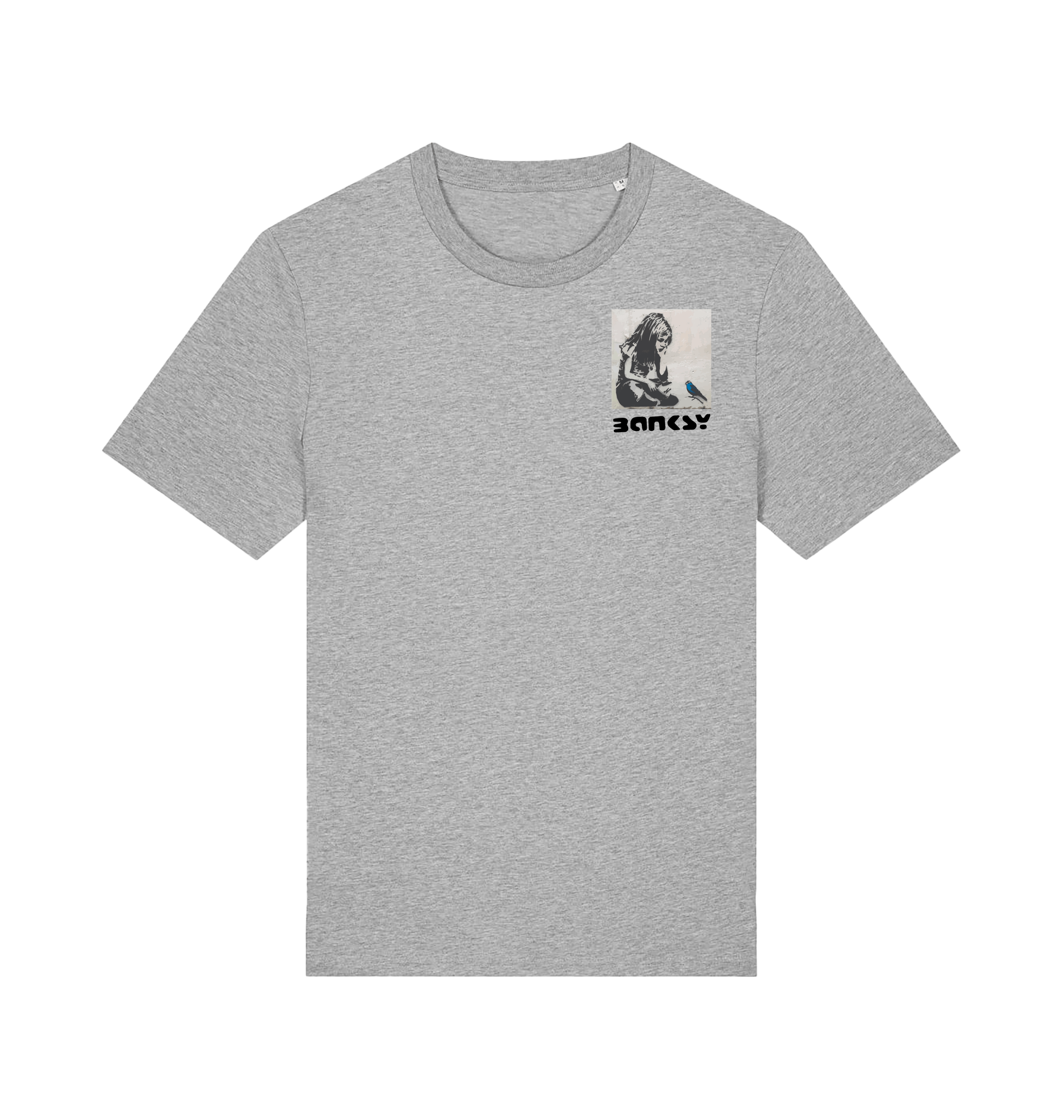 Heather Grey Printed T-shirt Front