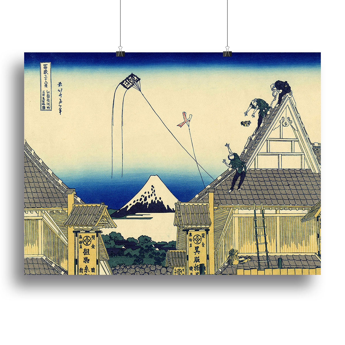 A sketch of the Mitsui shop by Hokusai Poster - Unframed