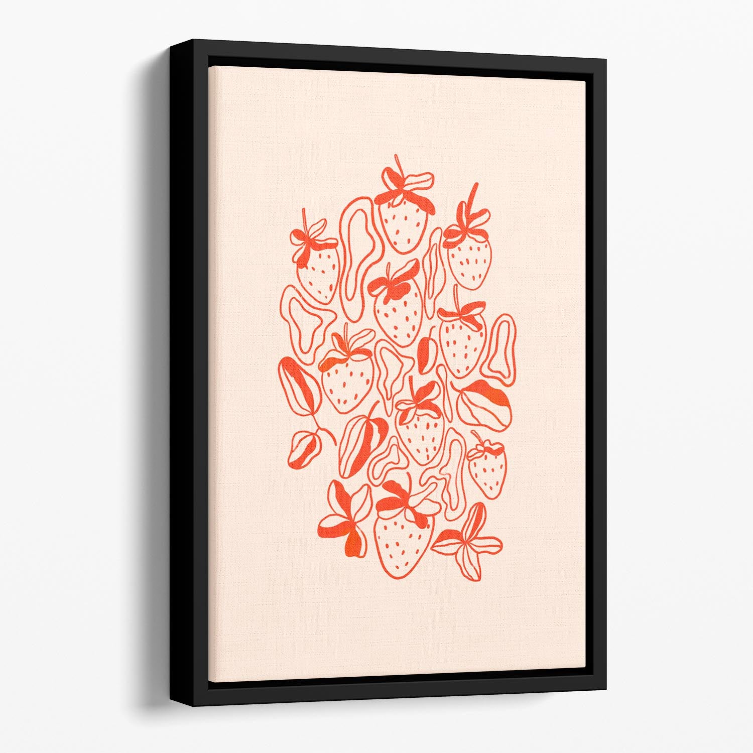 Abstract Strawberries Floating Framed Canvas - Canvas Art Rocks - 1