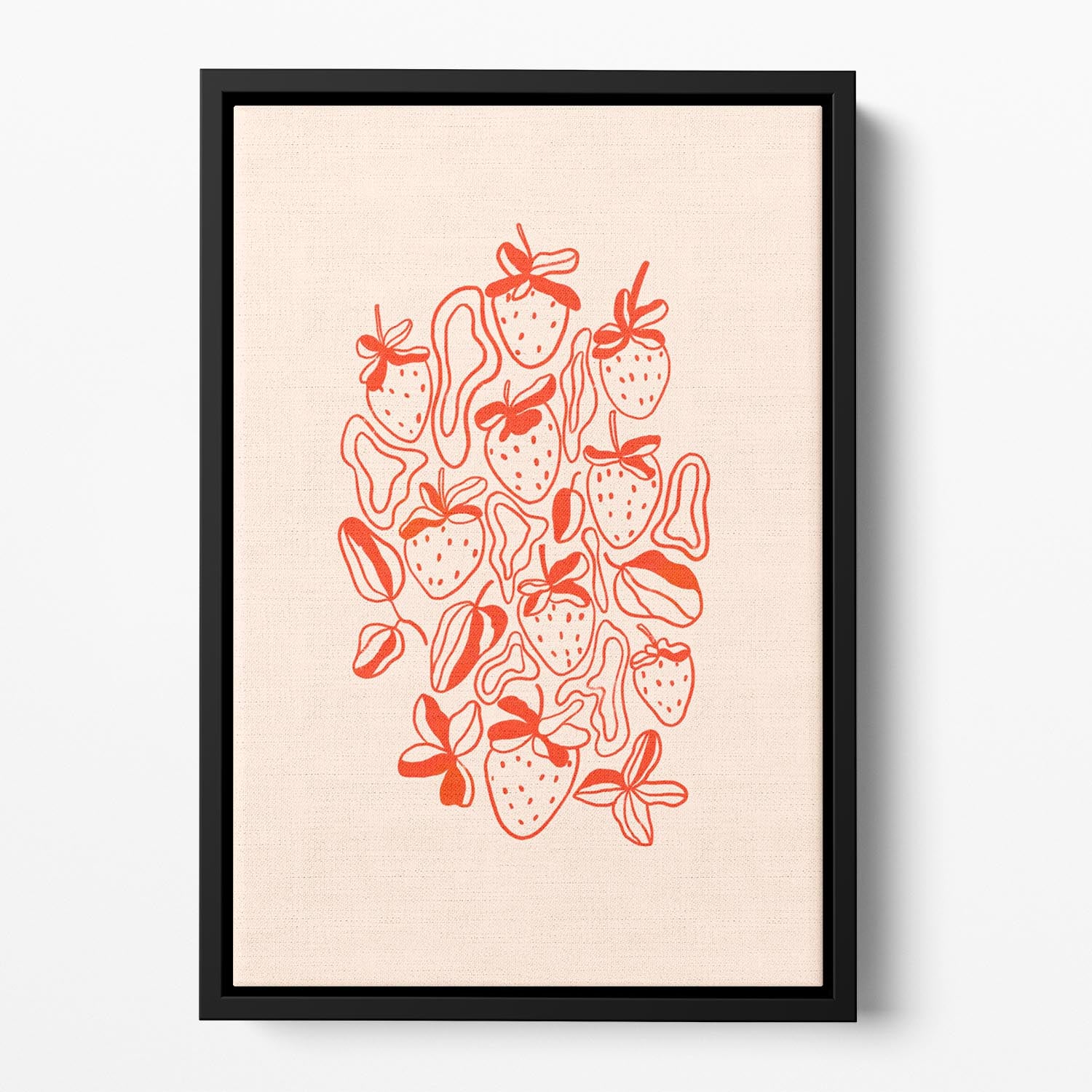 Abstract Strawberries Floating Framed Canvas - Canvas Art Rocks - 2