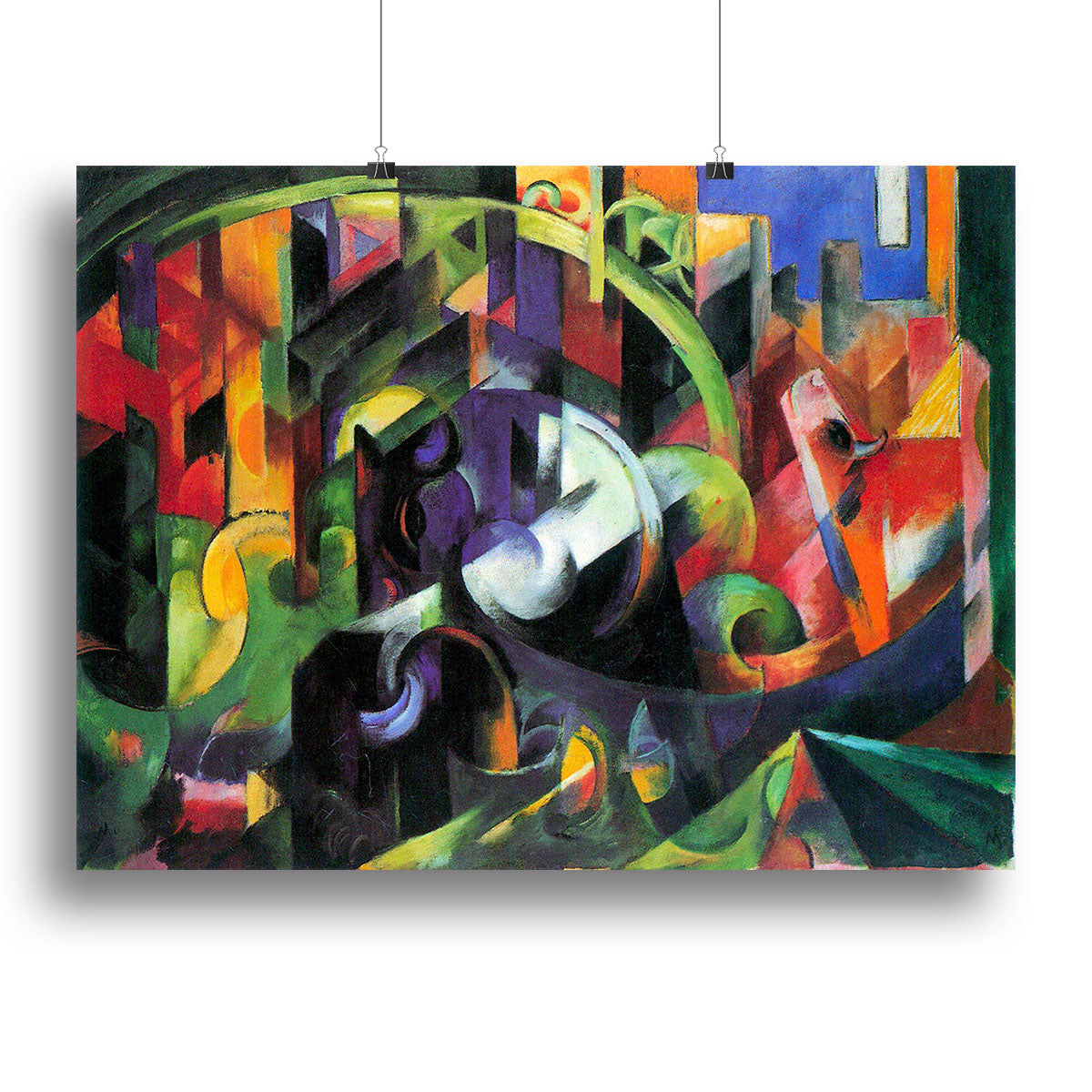 Abstract with cattle by Franz Marc Poster - Unframed