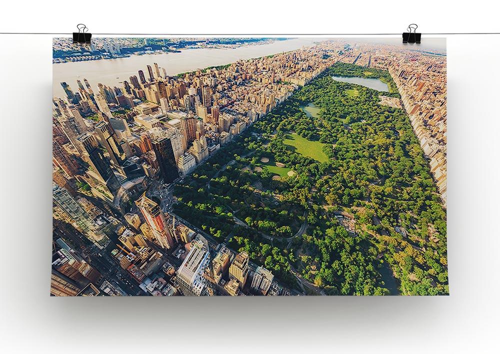 Aerial view looking north up Central Park Poster - Unframed