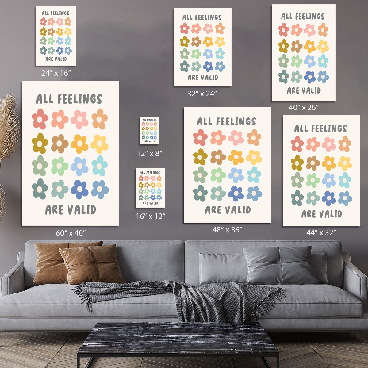 All Feelings Are Valid Flowers Canvas Print or Poster - Canvas Art Rocks - 7