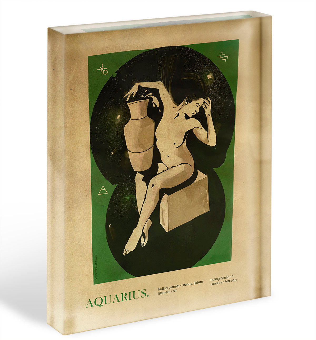 Aquarius Celestial Vision Art Acrylic Block - Canvas Art Rocks - 1