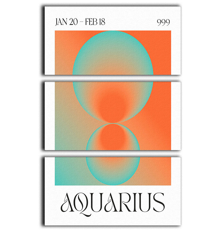 Aquarius Zodiac Insight Poster 3 Split Panel Canvas Print - Canvas Art Rocks - 1