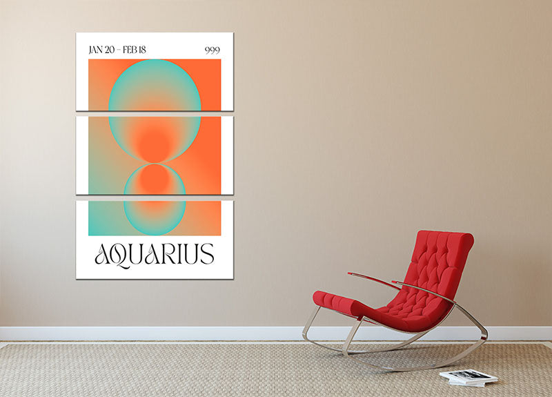 Aquarius Zodiac Insight Poster 3 Split Panel Canvas Print - Canvas Art Rocks - 2