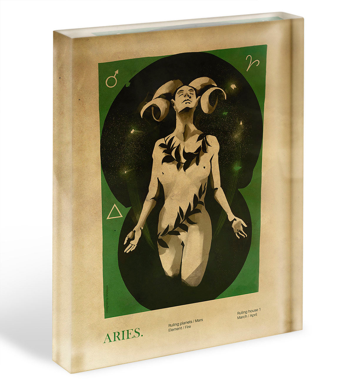 Aries Celestial Passion Print Acrylic Block - Canvas Art Rocks - 1