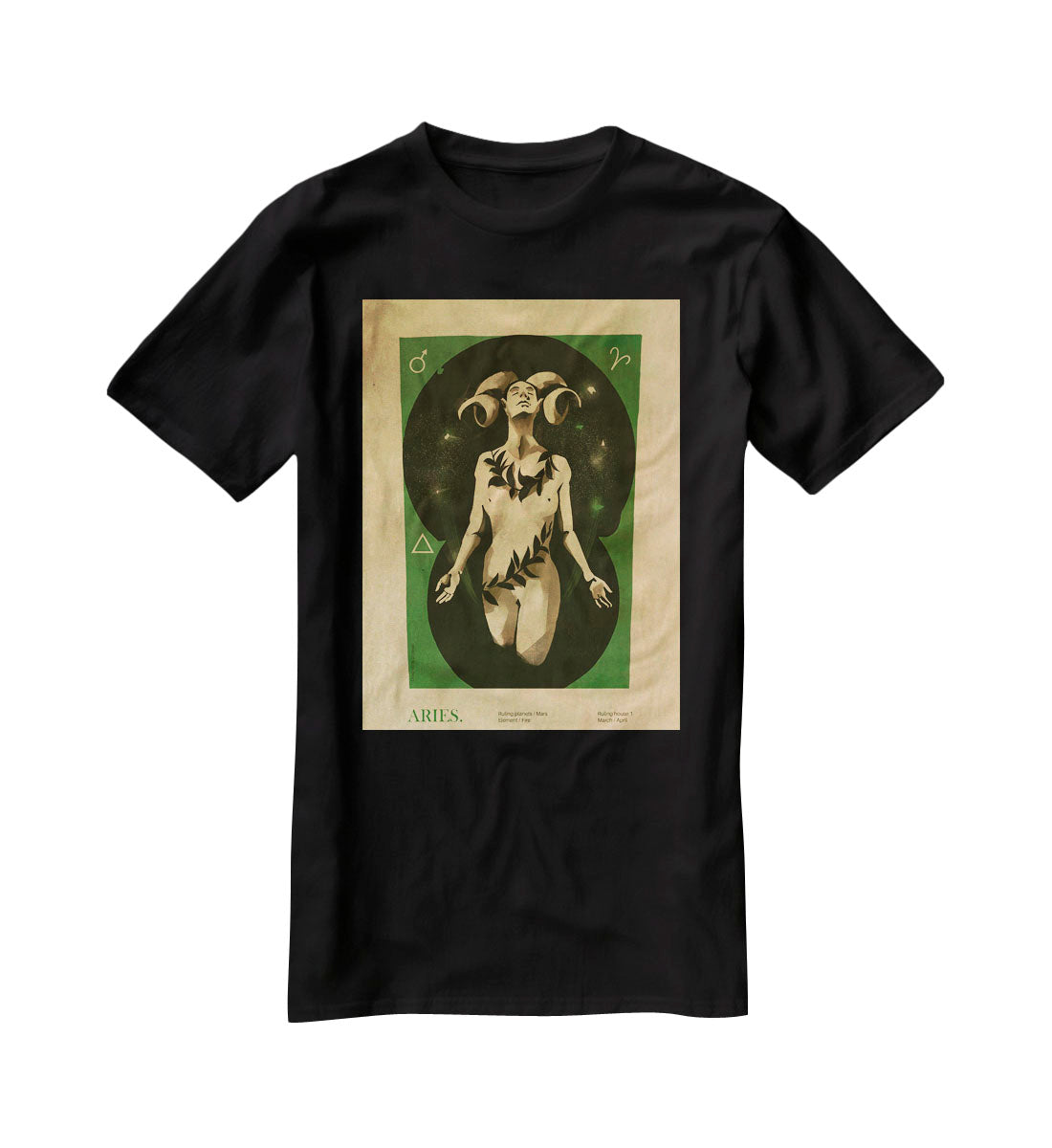 Aries Celestial Passion Print T-Shirt - Canvas Art Rocks - 1