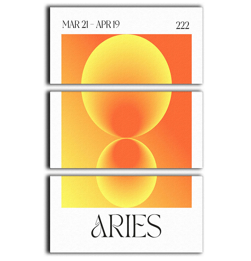 Aries Zodiac Fire Print 3 Split Panel Canvas Print - Canvas Art Rocks - 1
