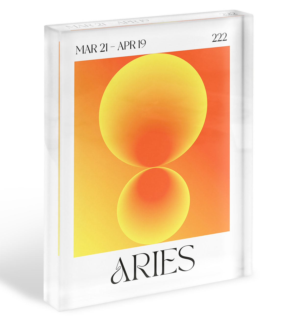 Aries Zodiac Fire Print Acrylic Block - Canvas Art Rocks - 1