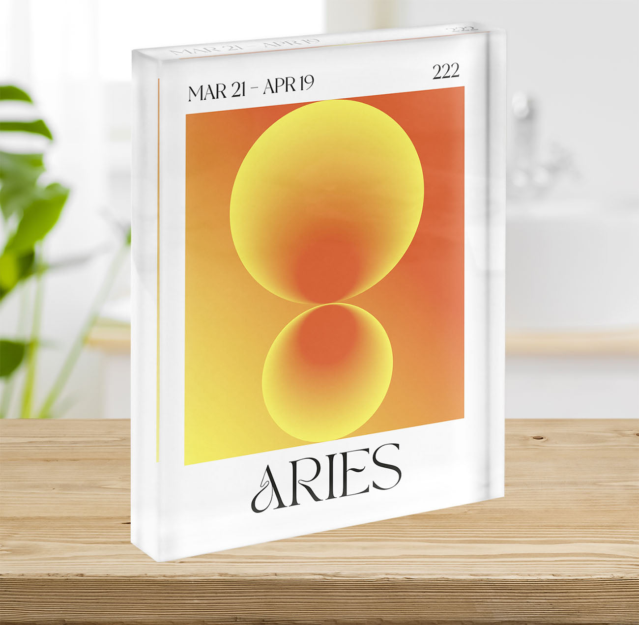 Aries Zodiac Fire Print Acrylic Block - Canvas Art Rocks - 2