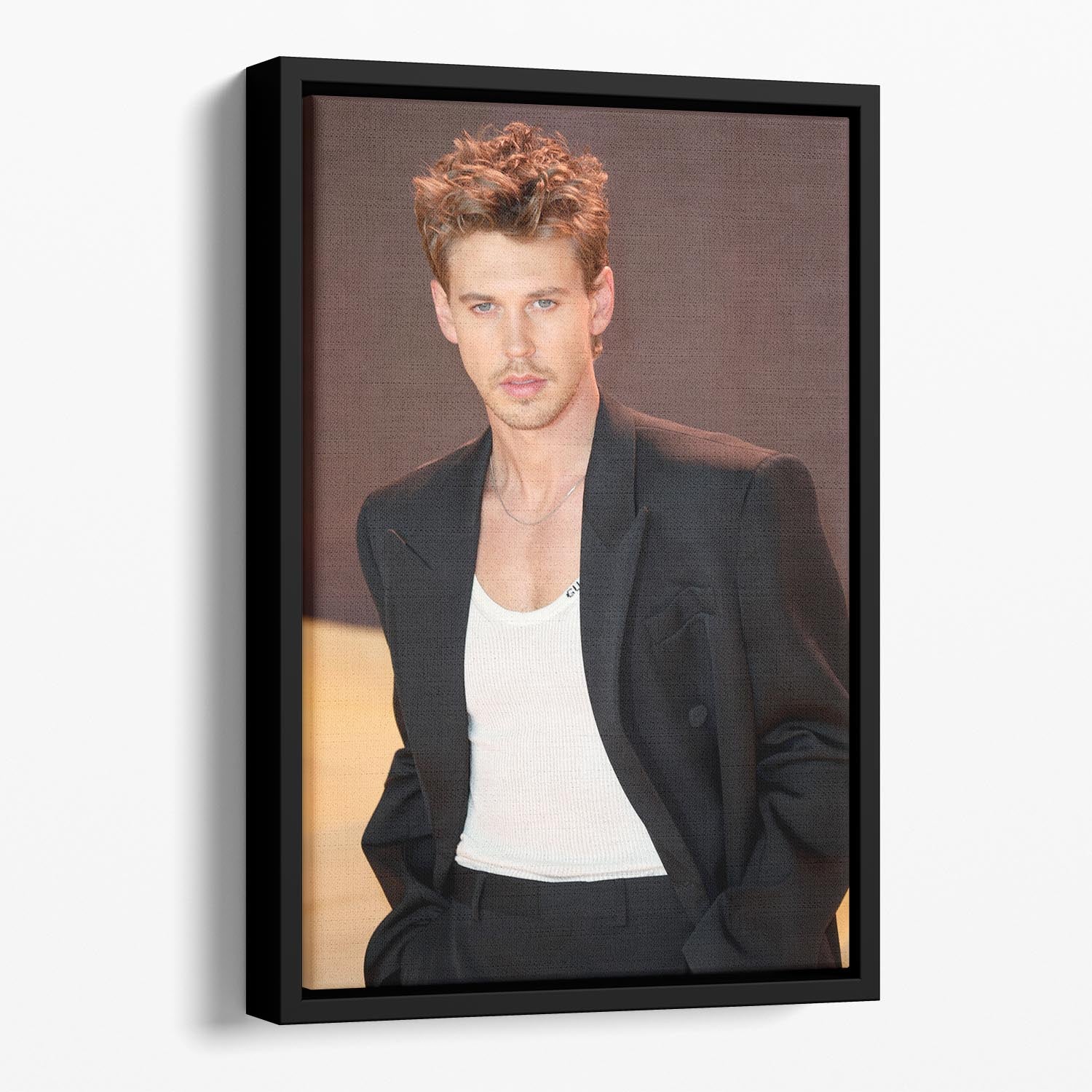 Austin Butler at the premiere of Dune part two Floating Framed Canvas - Canvas Art Rocks - 1