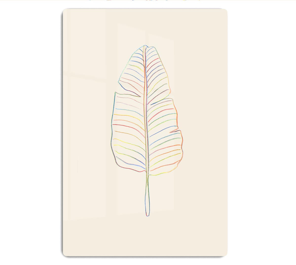 Banana Rainbow Leaf Acrylic Block - 1x - 1