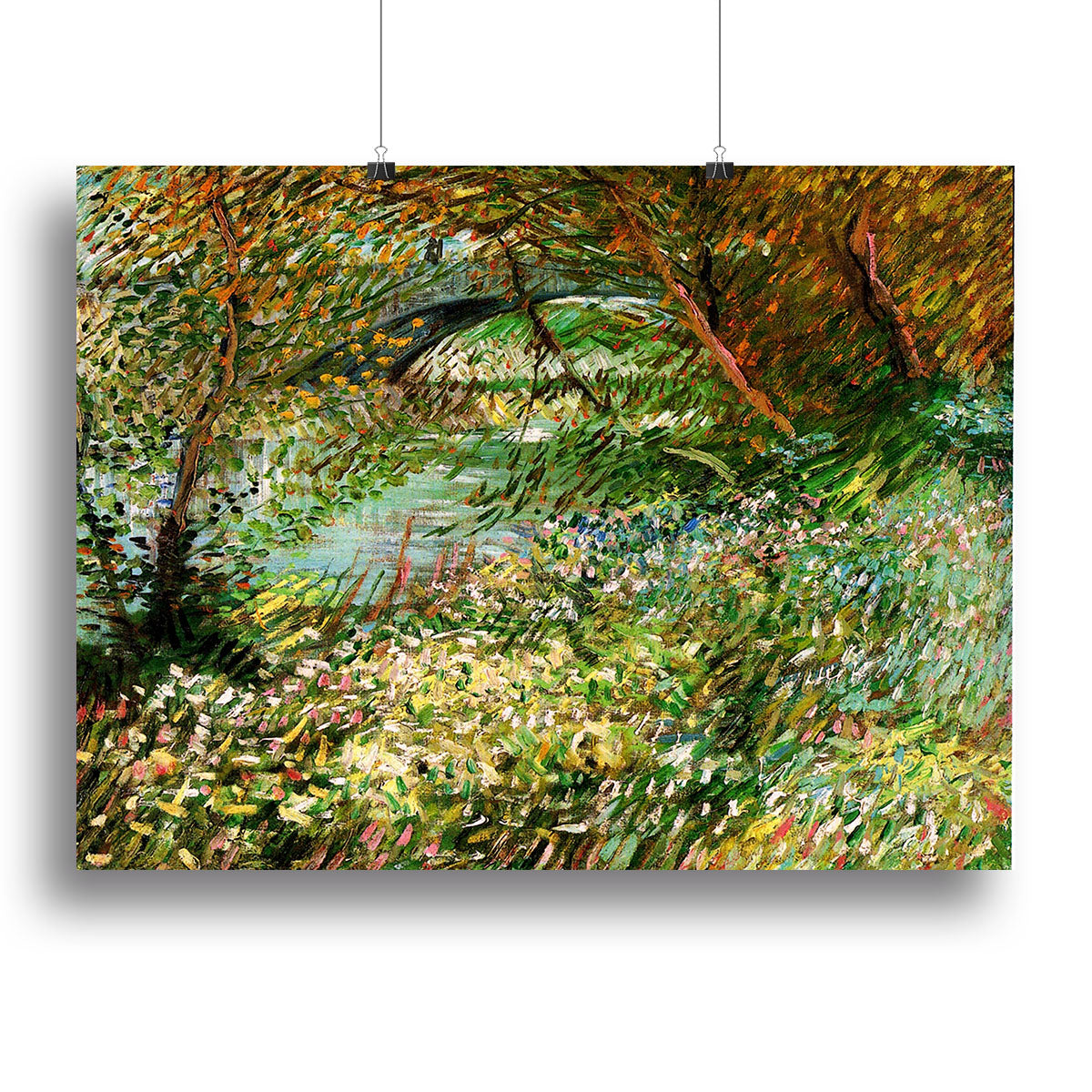 Banks of the Seine with Pont de Clichy in the Spring by Van Gogh Poster - Unframed