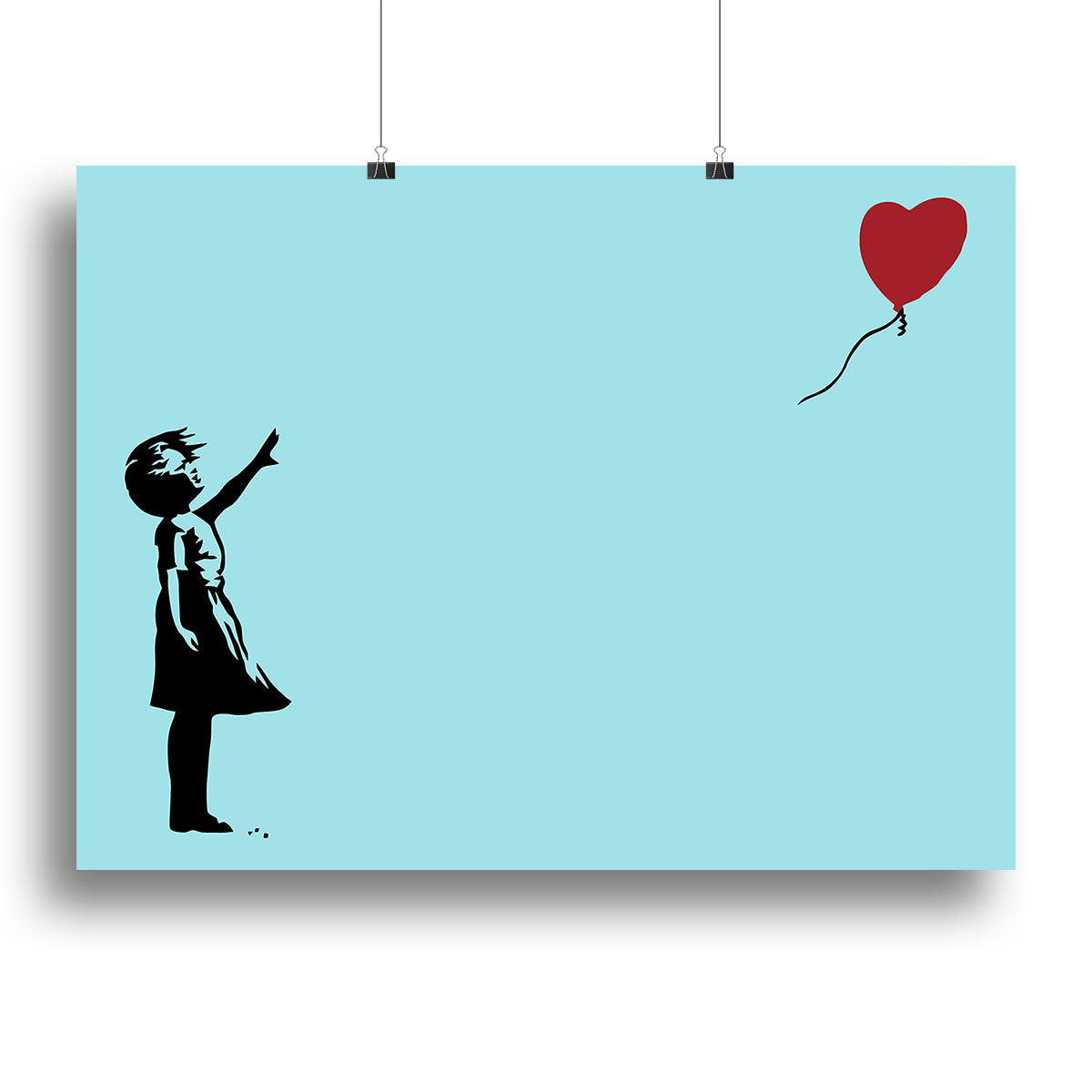 Banksy Balloon Heart Girl Light Blue Poster - Unframed