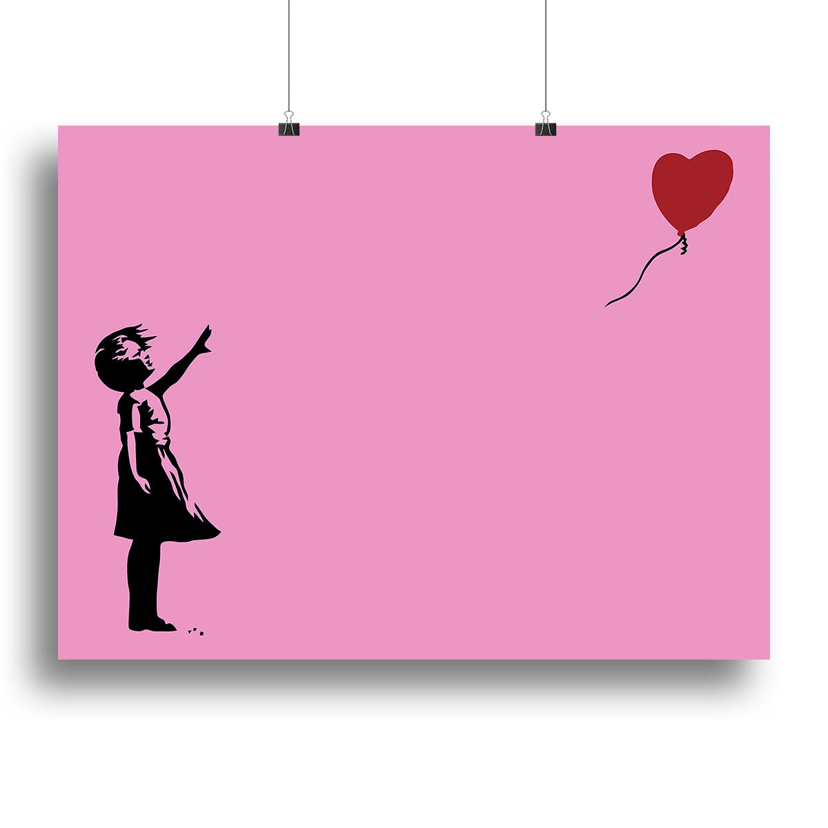 Banksy Balloon Heart Girl Pink Poster - Unframed