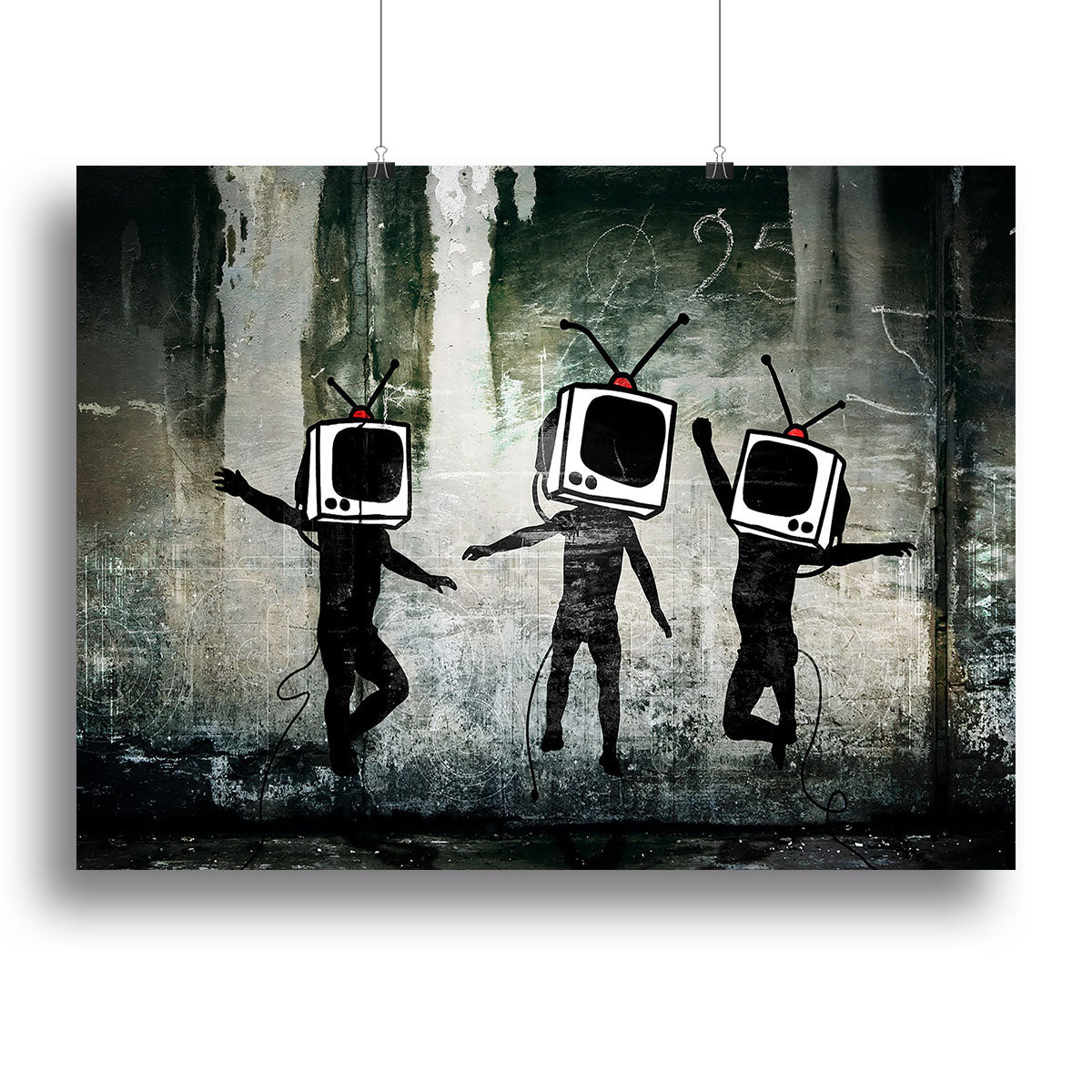 Banksy Dancing TV Heads Poster - Unframed