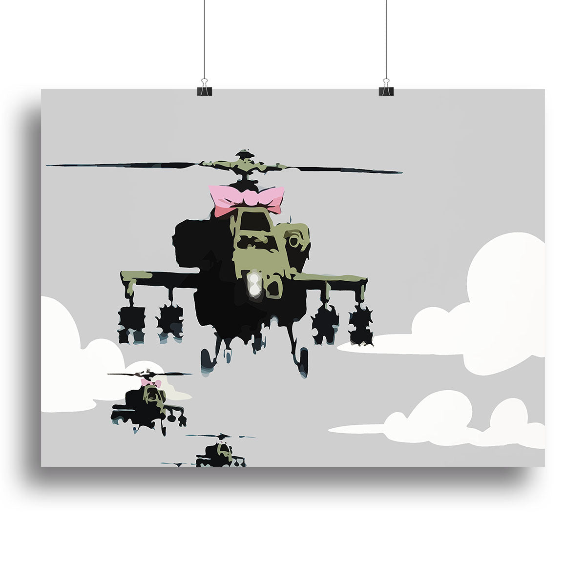 Banksy Friendly Helicopters Poster - Unframed