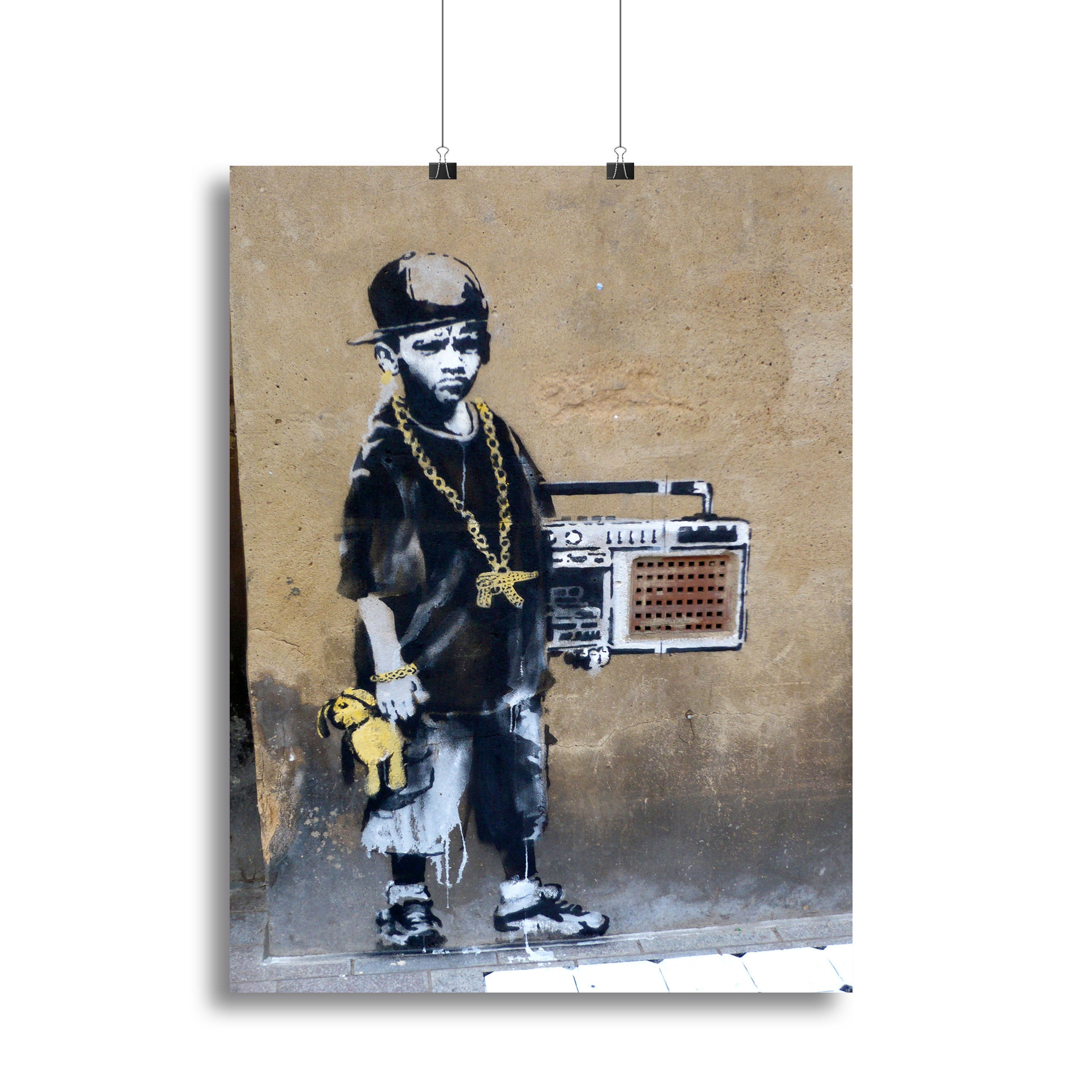 Banksy Gangster Boy with Ghetto Blaster Poster - Unframed
