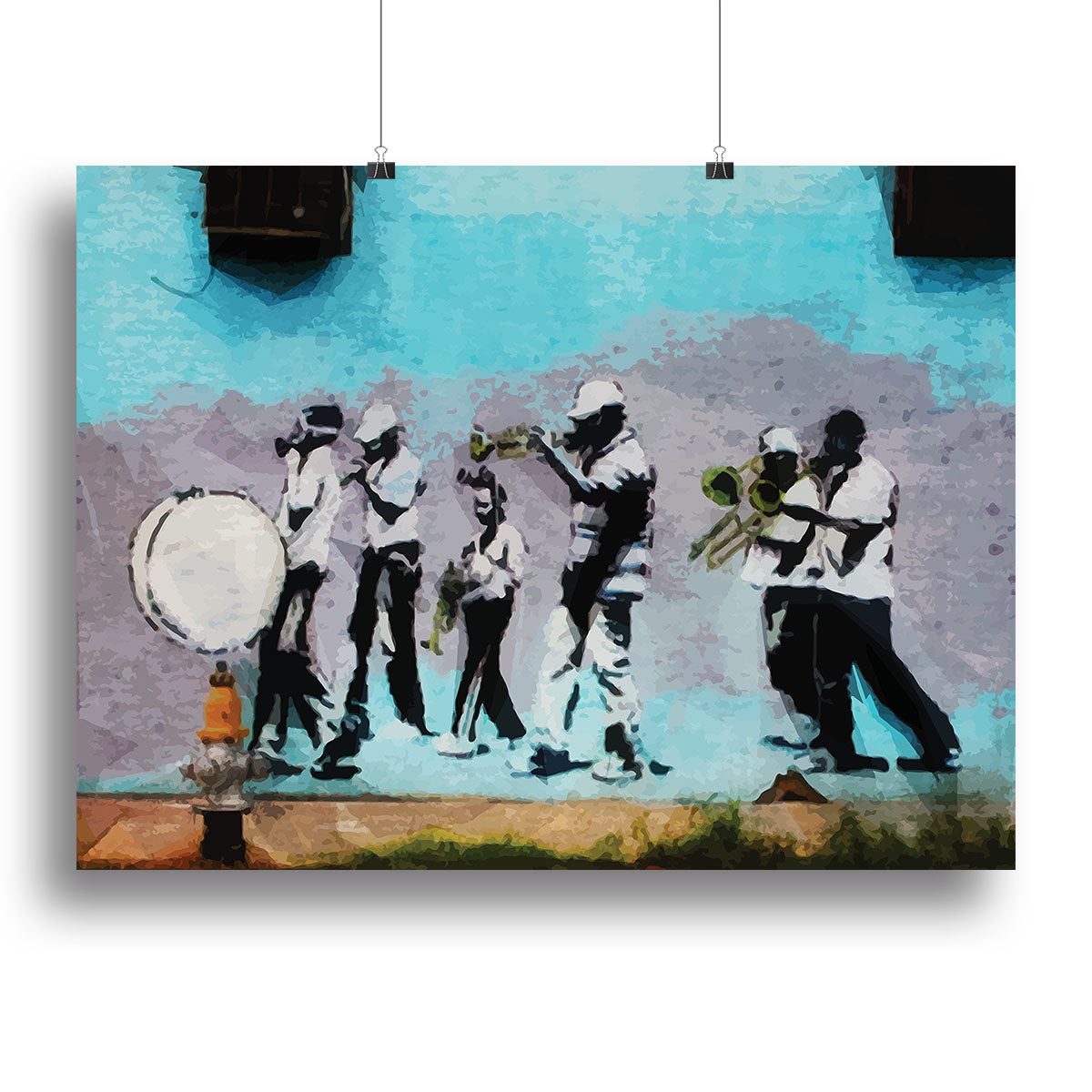 Banksy Gas Mask Marching Band Poster - Unframed