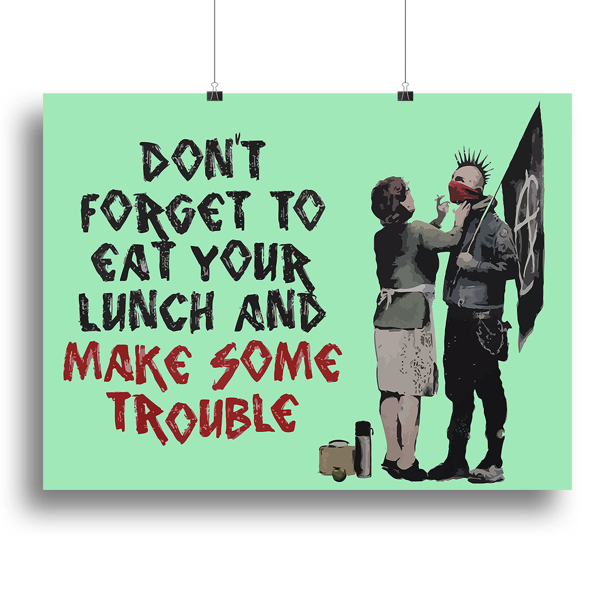 Banksy Make Some Trouble Green Poster - Unframed