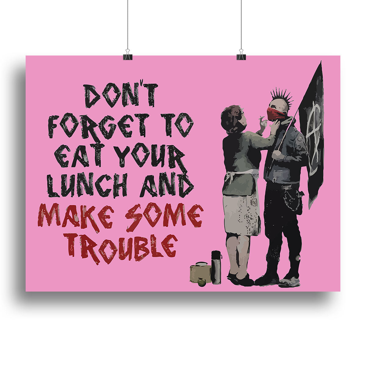 Banksy Make Some Trouble Pink Poster - Unframed