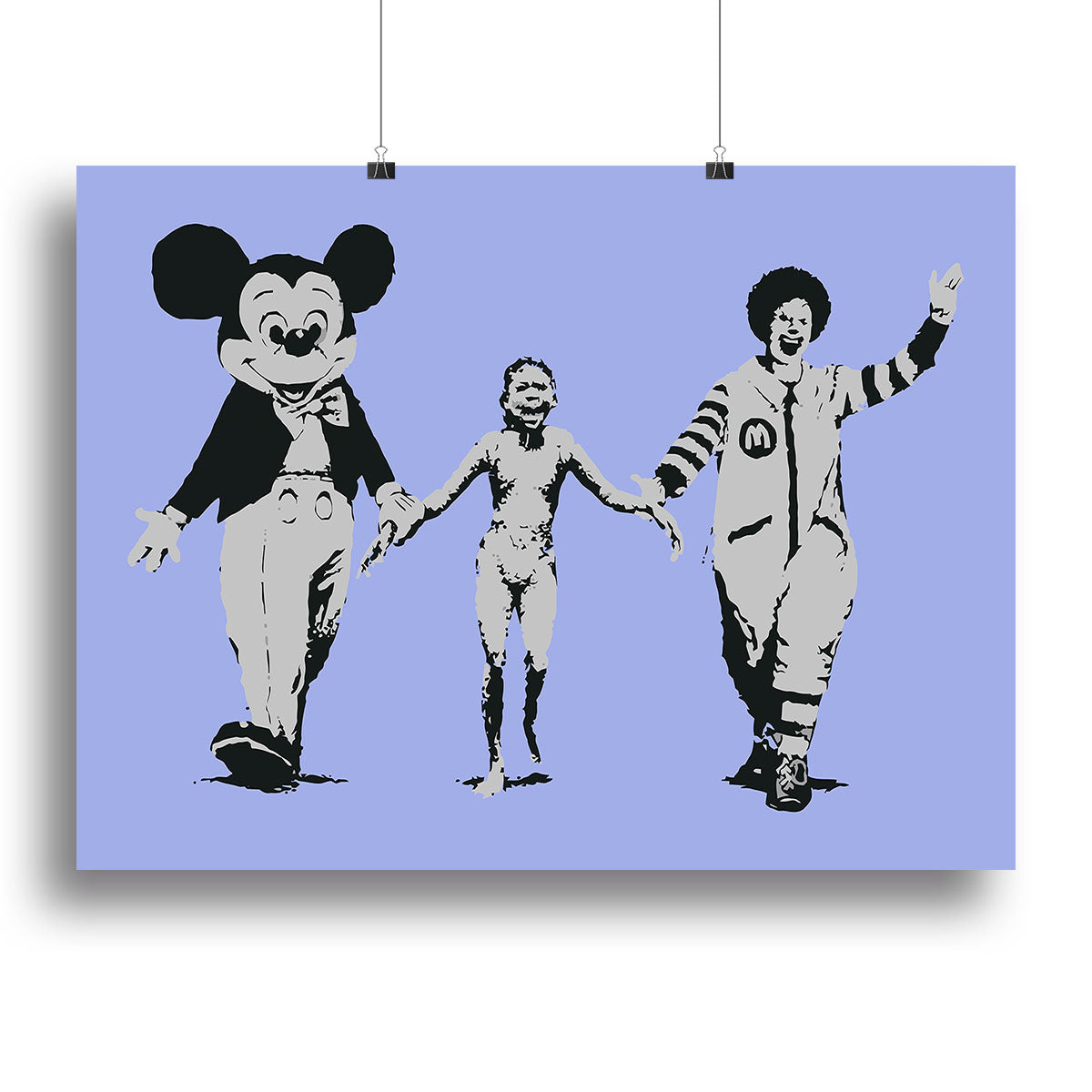 Banksy Mickey and Ronald Blue Poster - Unframed