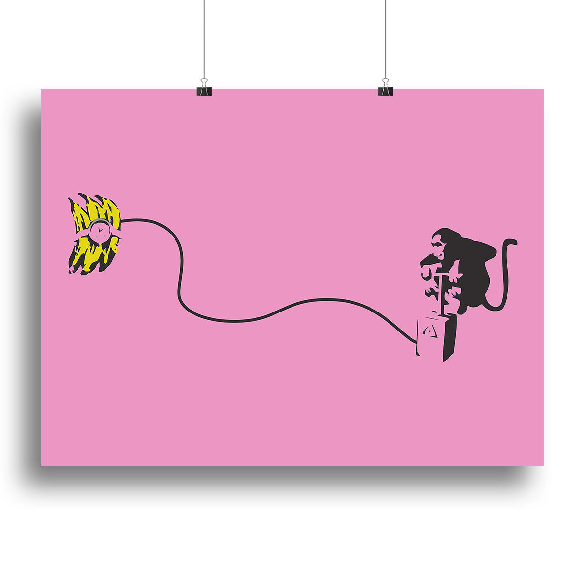 Banksy Monkey Banana Bomb Pink Poster - Unframed