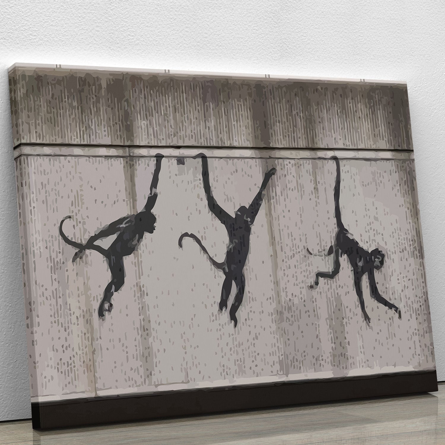 Banksy Monkeys Across Tube Canvas Print or Poster | Canvas Art Rocks