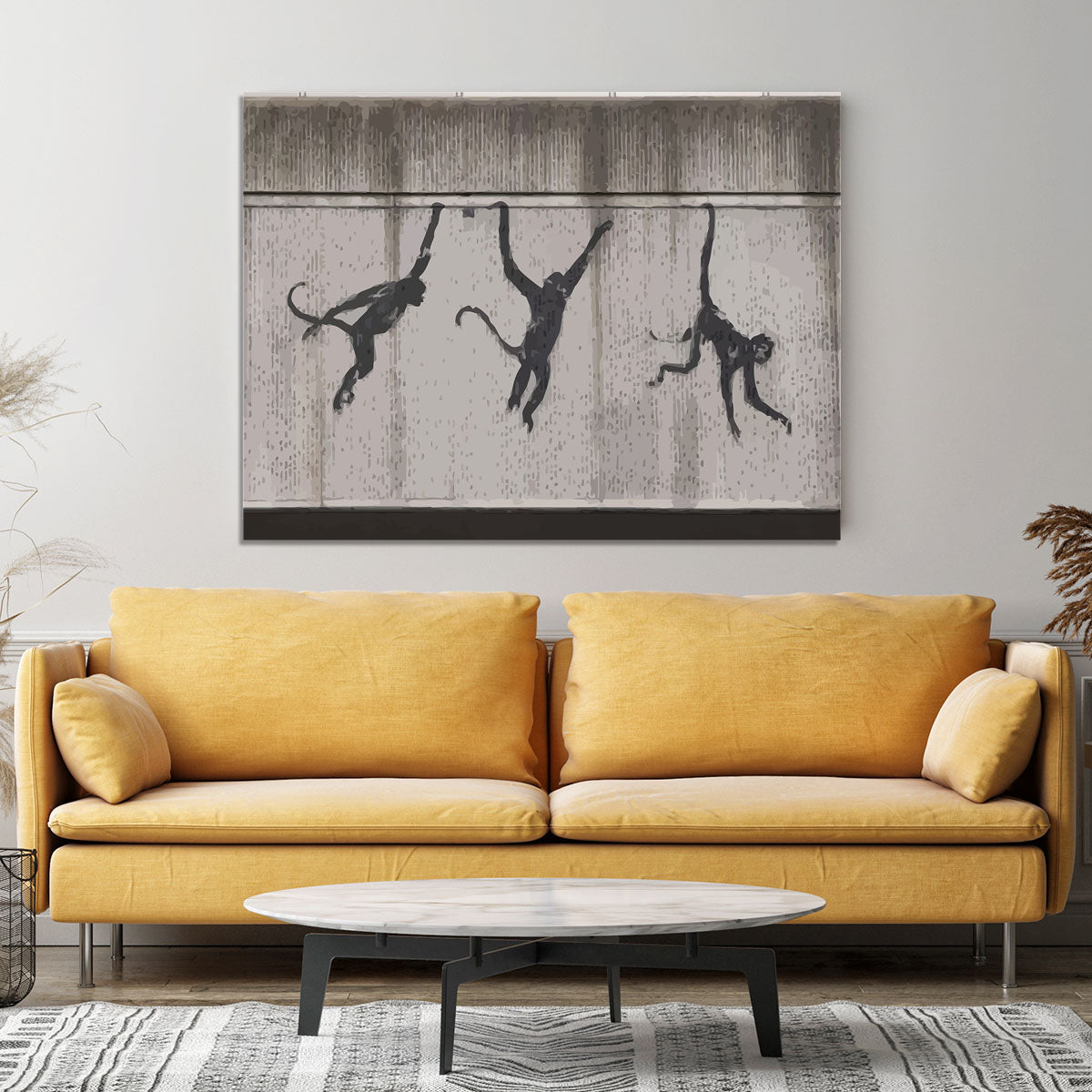 Banksy Monkeys Accross Tube Canvas Print or Poster - Canvas Art Rocks - 4
