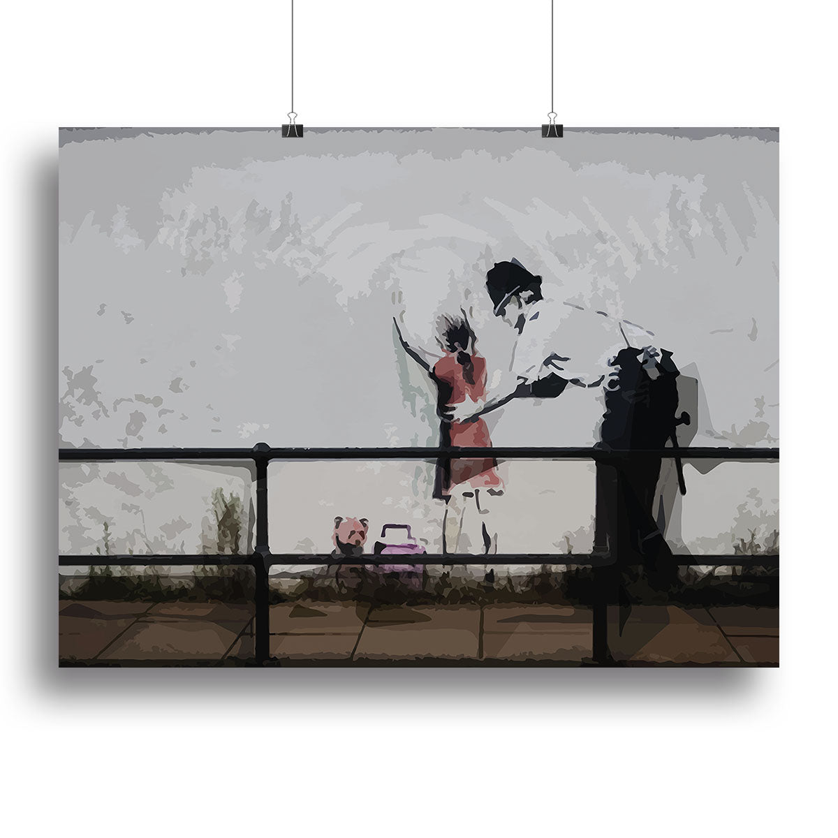Banksy Policeman Searching Girl Poster - Unframed
