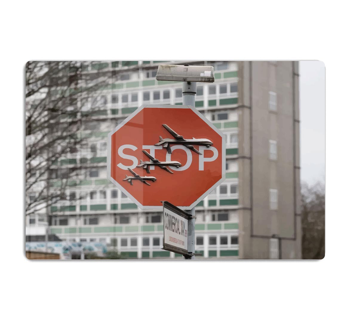 Banksy Stop Sign End War Acrylic Block - Canvas Art Rocks - 1