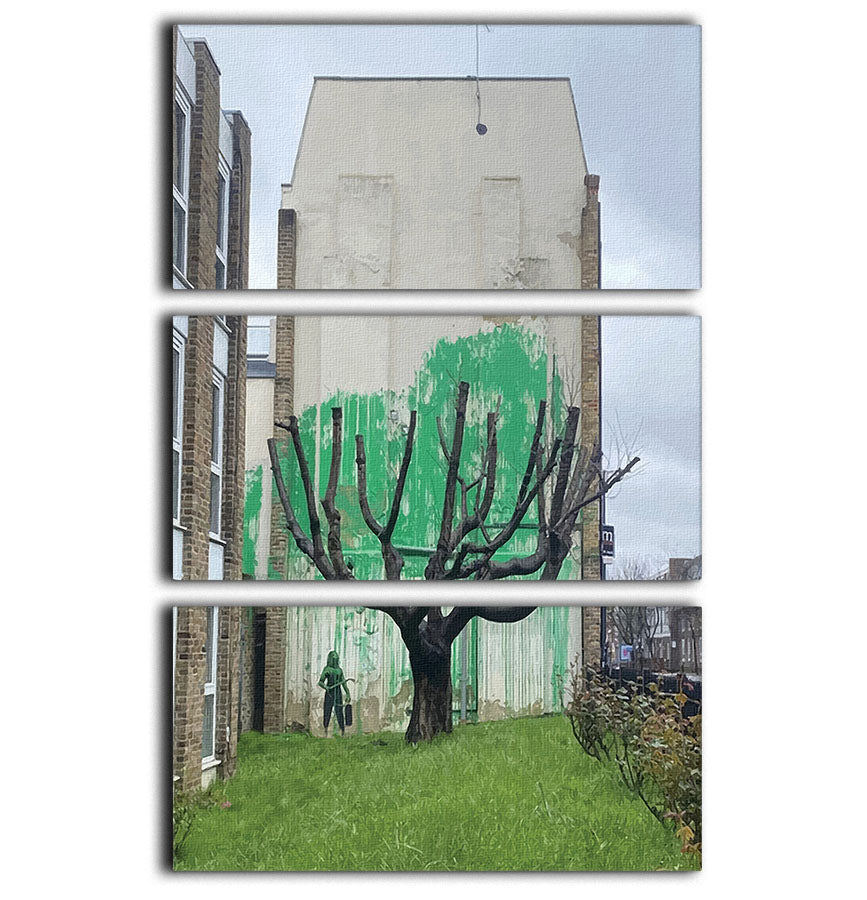 Banksy Tree Finsbury Park 3 Split Panel Canvas Print - Canvas Art Rocks - 1
