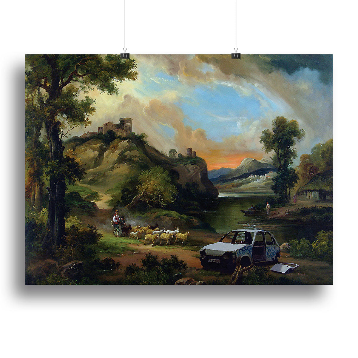 Banksy Vandalised Car Poster - Unframed