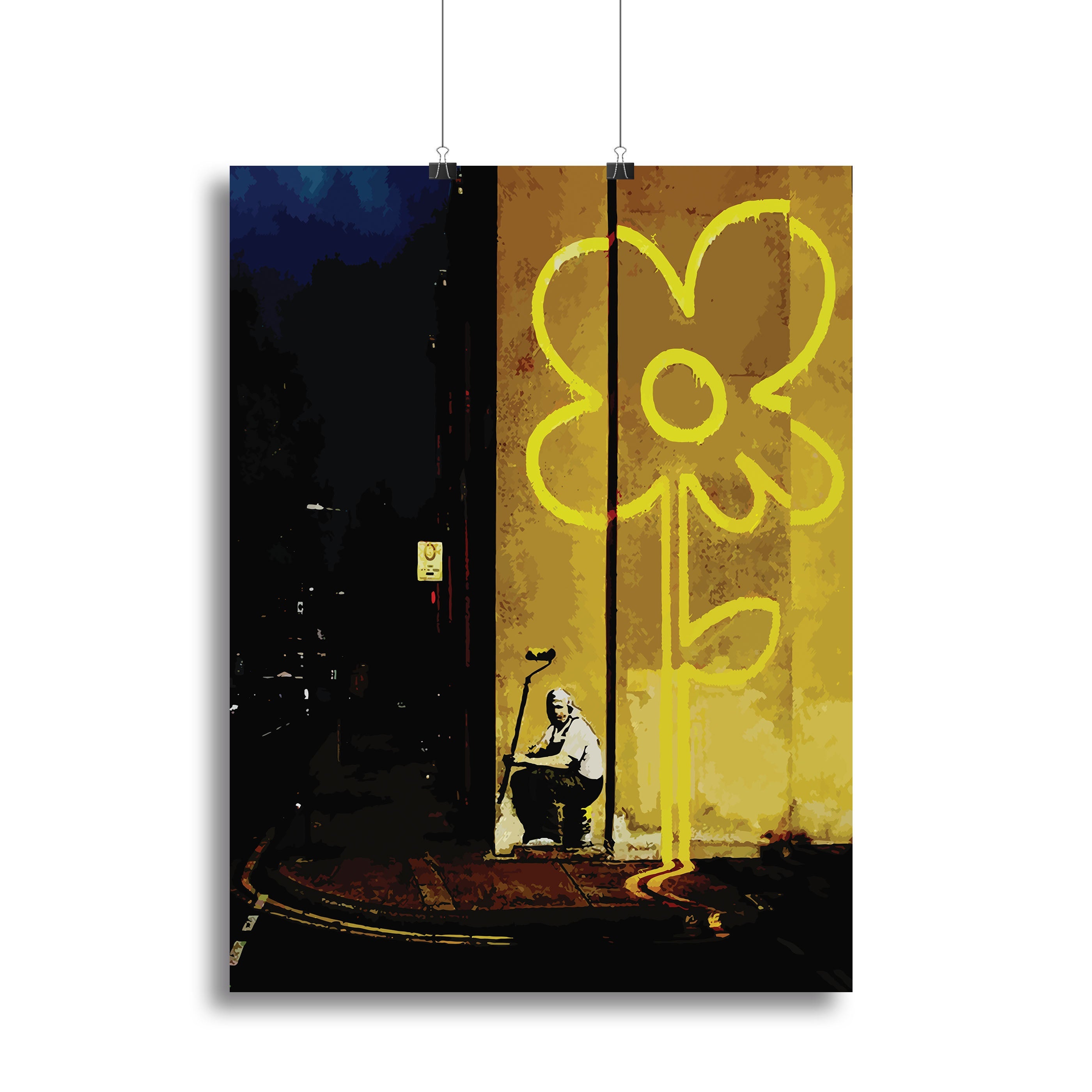 Banksy Yellow Lines Poster - Unframed