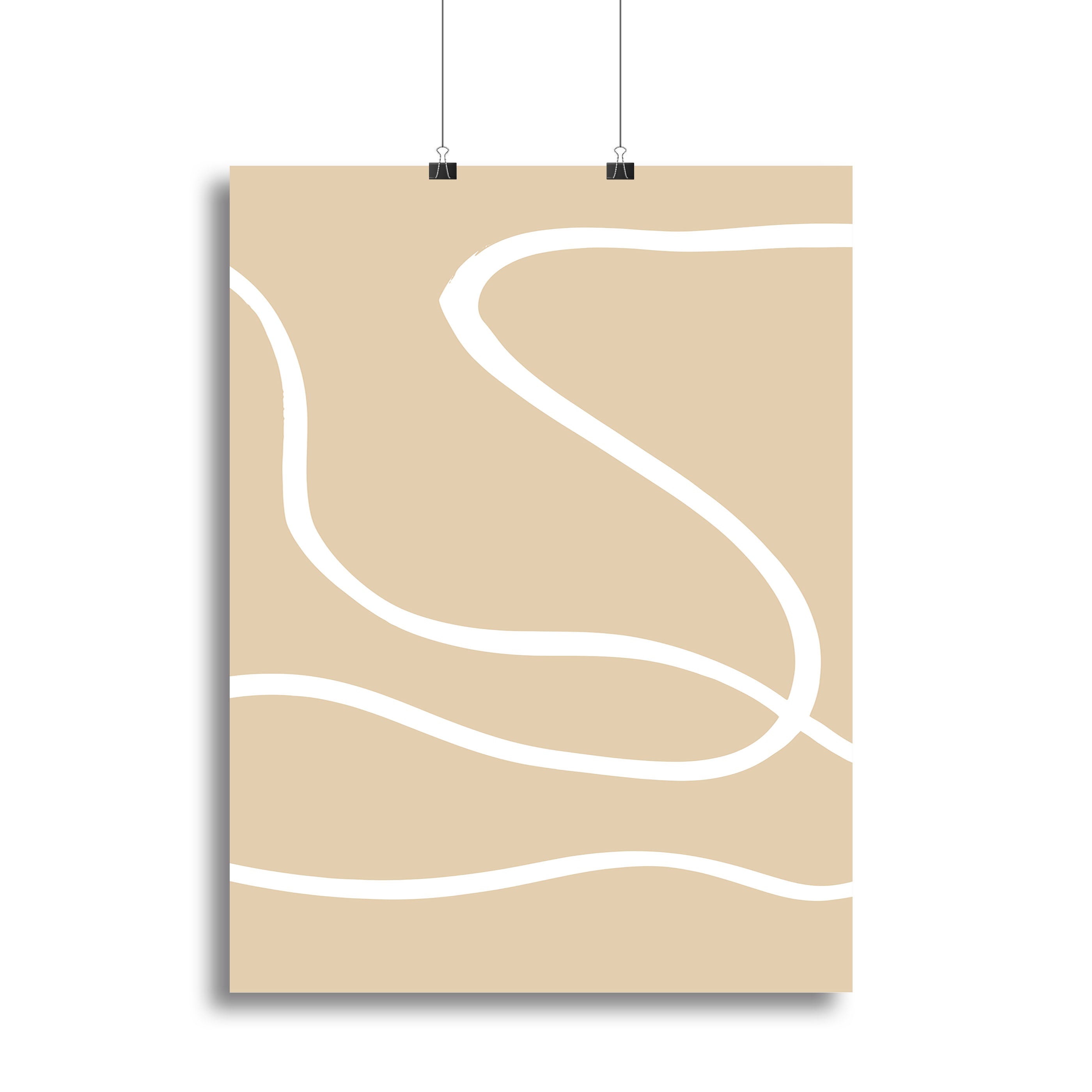 Beige Lines 01 Canvas Print or Poster - 1x - 2