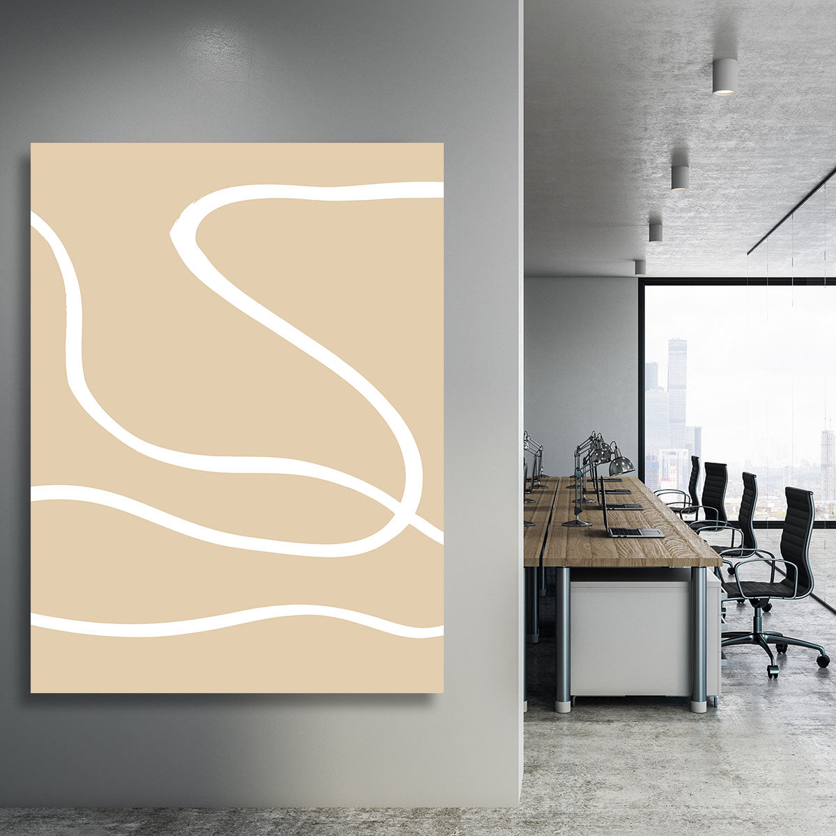 Beige Lines 01 Canvas Print or Poster - 1x - 3