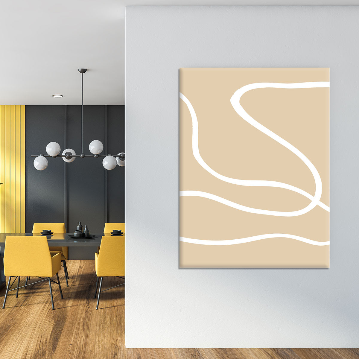 Beige Lines 01 Canvas Print or Poster - 1x - 4