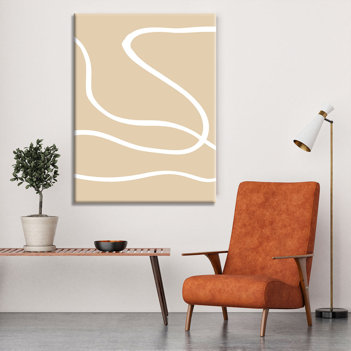 Beige Lines 01 Canvas Print or Poster - 1x - 6