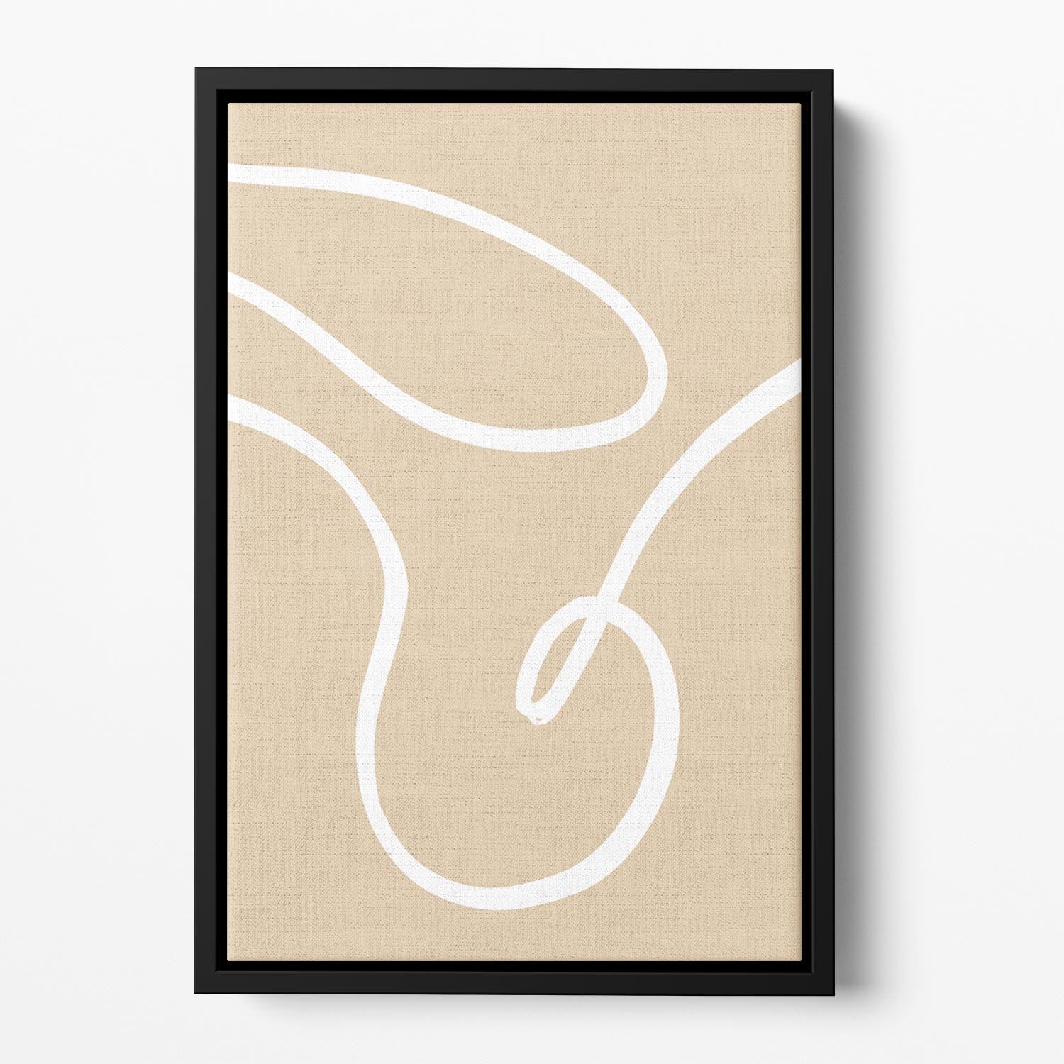 Beige Lines 02 Floating Framed Canvas - 1x - 2