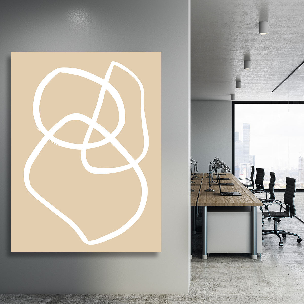 Beige Lines 03 Canvas Print or Poster - 1x - 3