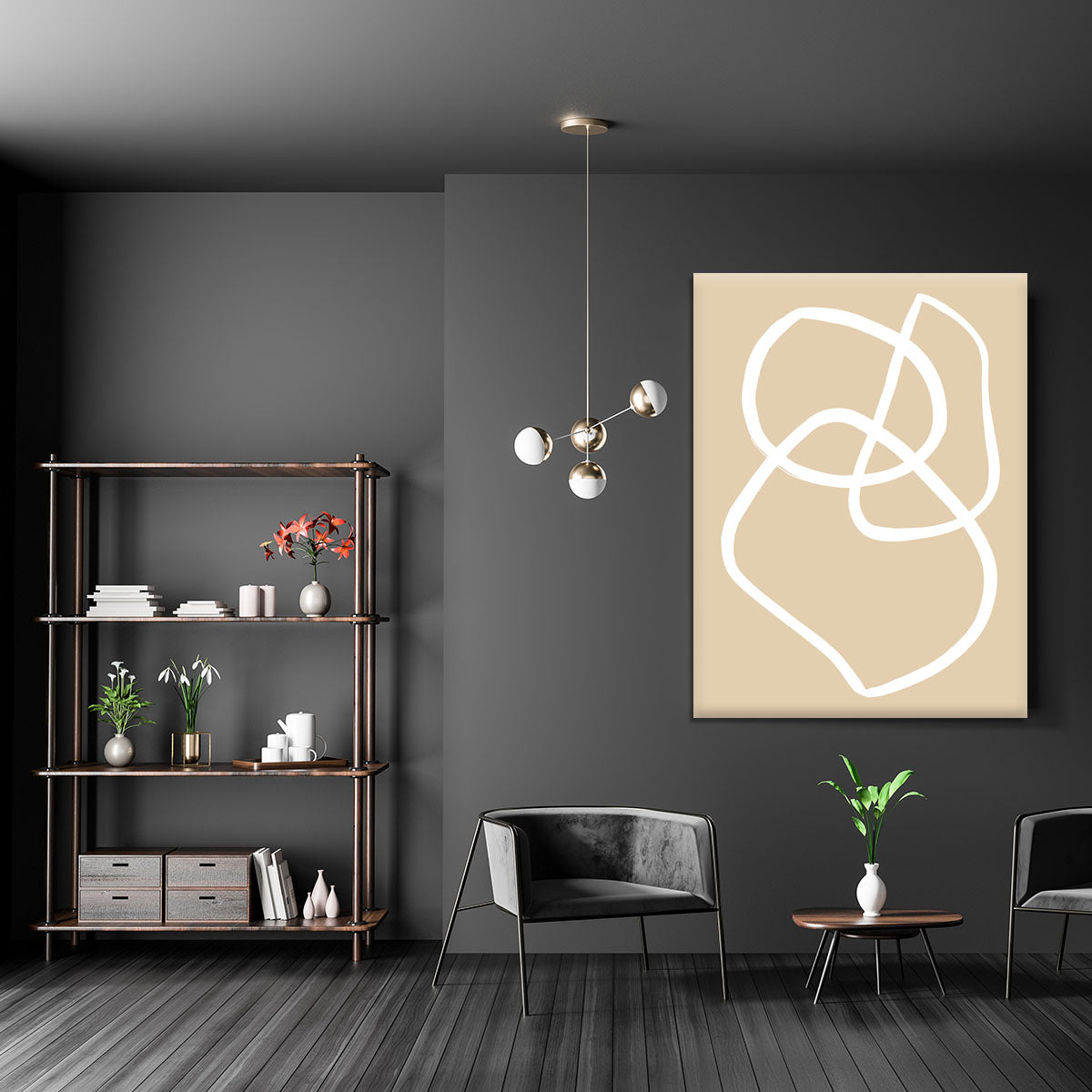 Beige Lines 03 Canvas Print or Poster - 1x - 5
